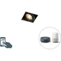 QAZQA Smart indbygget spotlight sort inkl. Wifi GU10 Trimless - Oneon 1