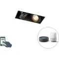 QAZQA Smart indbygget spotlight sort inkl. 2 Wifi GU10 Trimless - Oneon 2