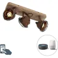 QAZQA Smart spotlight rustbrun vippebar inkl. 3 WiFi GU10 - Gina