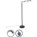 QAZQA Design gulvlampe sort inkl. LED med touch-dæmper - Notia