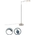 QAZQA Design gulvlampe stål inkl. LED med touch-dæmper - Notia