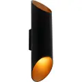 QAZQA Moderne væglampe sort med guld indvendig 9,6 cm - Organo