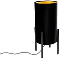 QAZQA Moderne bordlampe sort med sort fløjlsskærm - Rich