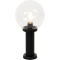 QAZQA Udendørs gulvlampe sort med klar globe 50 cm IP44 - Sfera