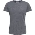 Tommy Hilfiger Tommy Jeanstil mænd. DM0DM09586 Tjm Slim Jaspe C hals (XXL), Casual, Grå, Bomuld, Polyester, Korte ærmer, Økologisk bomuld, Bæredygtig