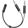 Deltaco 3.5mm Ha - 3.5mm 4-pin Ho 0.1m. 2 X 3.5mm 3.5mm
