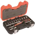 Bahco 1/4´´ Square Drive Metric Hexagonal Profile And Thin Head Ratchet Nøglesæt 65 Enheder