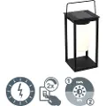 QAZQA Moderne udendørslampe sort inkl. LED og lysdæmper solcelle - Denlu