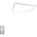 QAZQA Loftslampe hvid inkl. LED og lysdæmper med fjernbetjening - Liv