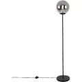 QAZQA Art Deco gulvlampe sort med røgglas - Pallon