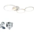 QAZQA Design loftslampe stål inkl. LED 3-trins dæmpbar 3-lys - Pande