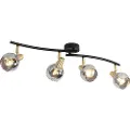 QAZQA Art Deco loftslampe guld med røgglas 4-lys - Vidro