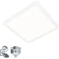 QAZQA Loftslampe hvid 40 cm kvadratisk inkl. LED 3-trins dæmpbar IP44 - Steve