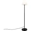 QAZQA Udendørs gulvlampe sort med hvid skærm IP65 25 cm - Virginia
