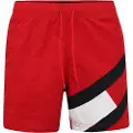 Tommy Hilfiger Tommy Hilfigertil mænd. UM0UM02048 Medium lang badedragt med logo og rød snor (XL), Badetøj, Bæredygtig, Genanvendt nylon