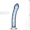 Huismerk Glass No. 5 - Spiralglas dildo (klar-blå)