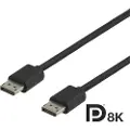 Deltaco Dp8k-1030 Displayport Kabel 3 M Sort 3m. Displayport Displayport Sort