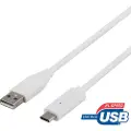 Deltaco Usb-kabel 0.25m. Usb C Usb A Hvid