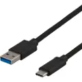 Deltaco Ladekabel USB-A til USB-C, 0,25 m, sort 7333048030221 Modsvarer: N/A