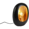 QAZQA Design bordlampe sort med guld indvendig 36 cm - Cova