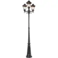 QAZQA Udendørs lanterne sort 220 cm 3-lys IP44 - Havana