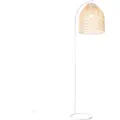 QAZQA Rustik gulvlampe hvid med rattan - Sam