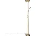 QAZQA Moderne gulvlampe bronze med læselampe inkl. LED dæmpbar til varm - Diva