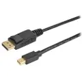 Prokord Displayport Kabel 1m. Displayport Mini-displayport Sort