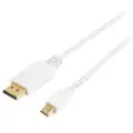 Prokord Displayport Kabel 2m. Displayport Mini-displayport Hvid