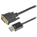Prokord Displayport Kabel 5m. Displayport Dvi Sort