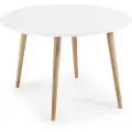 Kave Home - OAKLAND bord 120(200)x120 cm - Hvid - Spiseborde - - Homeroom