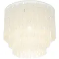 QAZQA Oriental loftslampe guld creme skærm med frynser - Franxa