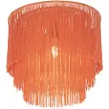 QAZQA Oriental loftslampe guld lyserød skærm med frynser - Franxa