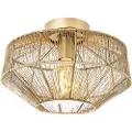 QAZQA Moderne loftslampe messing 30 cm - Bolti