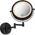 QAZQA Design badeværelsesspejl sort inkl. LED justerbar IP44 - Vicino