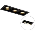 QAZQA Moderne indbygget spotlight sort justerbar 3-lys - Roof