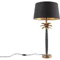 QAZQA Art Deco bordlampe bronze med sort lampeskærm 35 cm - Areka