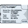24hShop Batteri til SmartPhone, Mobil til LG E940, E980, E977 og andre.