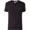 Levi's Levi'stil mænd. 85641-0001 Sort T-shirt med V-hals (L), Casual, Bomuld, Korte ærmer