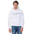 Tommy Hilfiger Tommy Hilfigertil mænd. MW0MW11599 Fleece-sweatshirt med hætte og hvid hætte og snøre (L), Casual, Bomuld