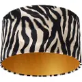QAZQA Fløjlsskærm Zebra Print 35/35/20 Guld Indvendig
