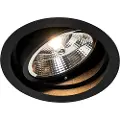QAZQA Rundt nedfældet spotlight sort justerbar - Chuck 111