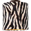QAZQA Loftslampe mat sort fløjlsskærm zebradesign 25 cm - Combi