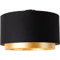 QAZQA Moderne loftslampe sort med guld 47 cm Duo-skærm - Combi