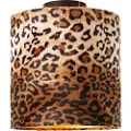 QAZQA Loftslampe mat sort skærm leopardprint 25 cm - Combi