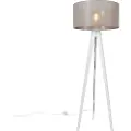 QAZQA Moderne gulvlampe tripod hvid med taupe skærm 50 cm - Tripod Classic