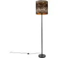 QAZQA Gulvlampe sort skærm leopardprint 40 cm - Simplo