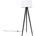 QAZQA Tripod sort med linieskærm hvid 45 cm - Tripod Classic
