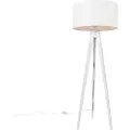 QAZQA Moderne gulvlampe tripod hvid med skærm hvid 50 cm - Tripod Classic