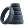 Huismerk - silikone penisringsæt - 6 stk (grå)